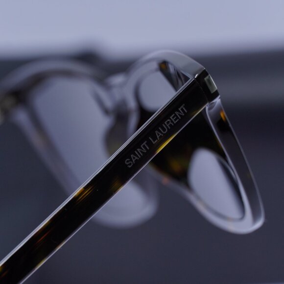 Saint Laurent SL716 SLIM 002 Square Sunglasses - Havana/Grey - Picture 8 of 11